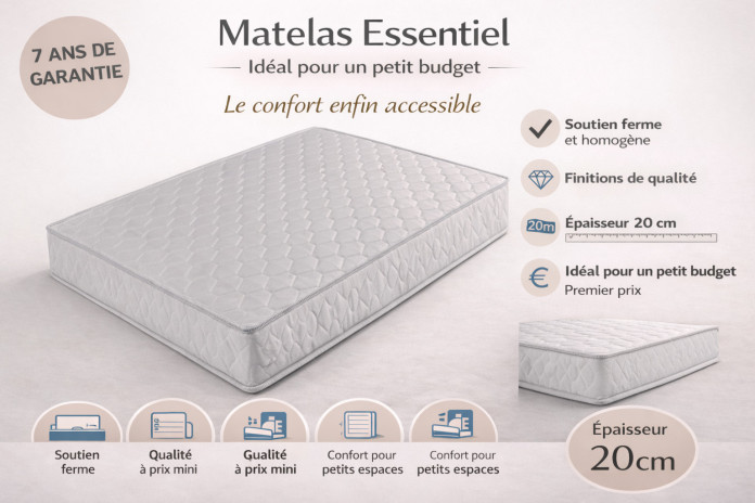 Matelas Essentiel  - confort et qualité a prix serré | Mobili & Co