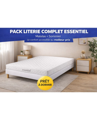 Pack Matelas + Sommier Essentiel | Literie complète pas chère