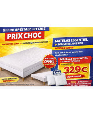 Pack Matelas + Sommier Essentiel | Literie complète pas chère
