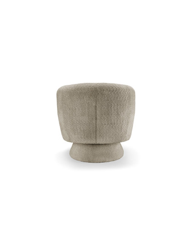 Fauteuil rotatif à 360° en tissu bouclé taupe LOUNGE