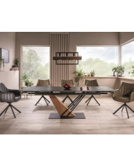 Table à Manger Extensible Céramique Noire GENESIS | Mobili & Co