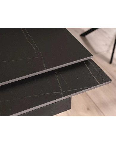 Table à Manger Extensible Céramique Noire GENESIS | Mobili & Co