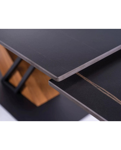 Table à Manger Extensible Céramique Noire GENESIS | Mobili & Co