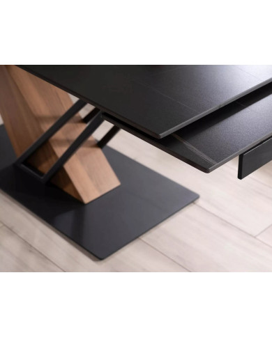 Table à Manger Extensible Céramique Noire GENESIS | Mobili & Co