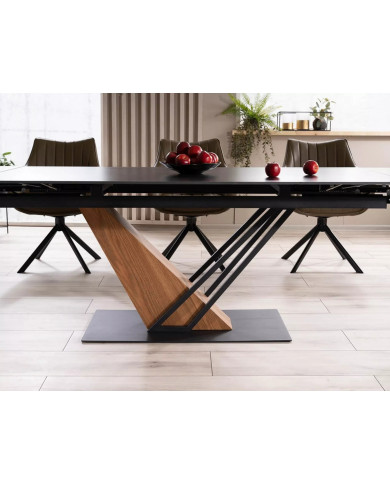 Table à Manger Extensible Céramique Noire GENESIS | Mobili & Co