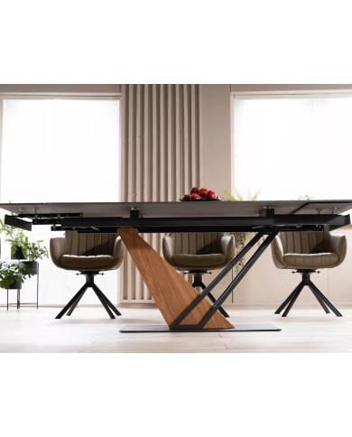 Table à Manger Extensible Céramique Noire GENESIS | Mobili & Co