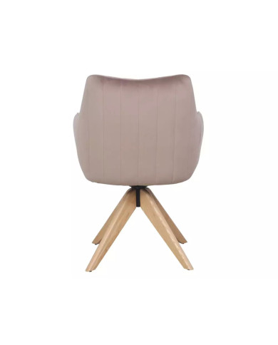 Chaise rembourrée en tissu pivotante 180° et pieds en bois Dazalia
