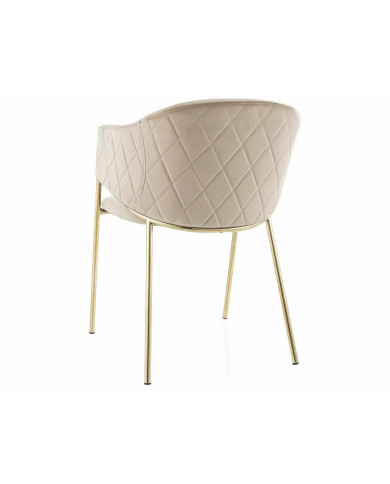 Chaise rembourrée en velours avec pieds métal or Orbe II