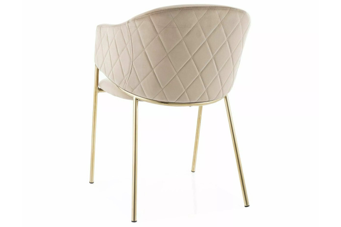 Chaise rembourrée en velours avec pieds métal or Orbe II