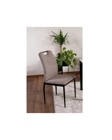 Chaise avec poignée intégrée et pieds métal  tissu ou velours RICK