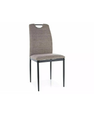 Chaise avec poignée intégrée et pieds métal  tissu ou velours RICK