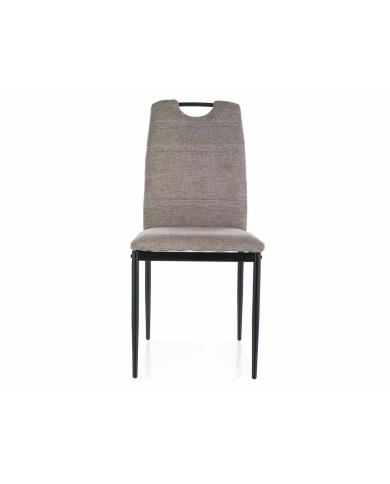 Chaise avec poignée intégrée et pieds métal  tissu ou velours RICK
