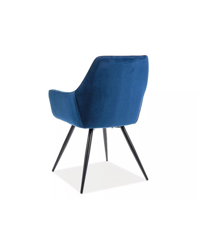 Chaise rembourrée en velours avec pieds métal Cherry