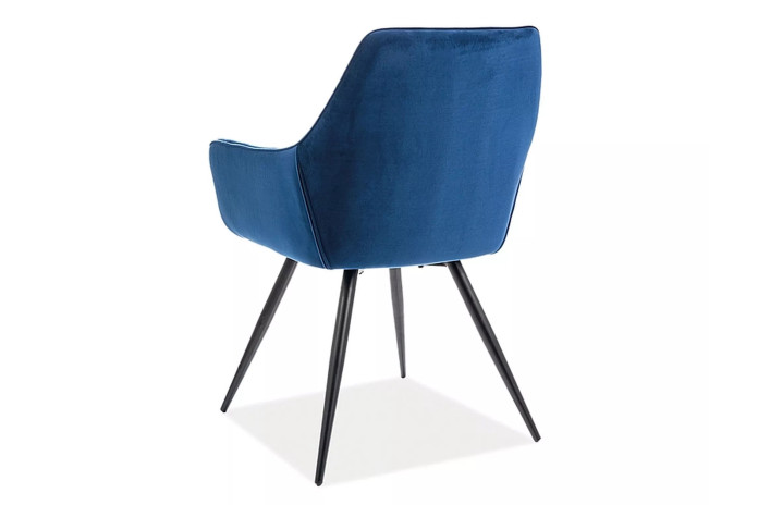 Chaise rembourrée en velours avec pieds métal Cherry