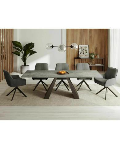 Table Céramique Extensible 160-240cm Salvadore - Gris Pierre | Mobili & Co