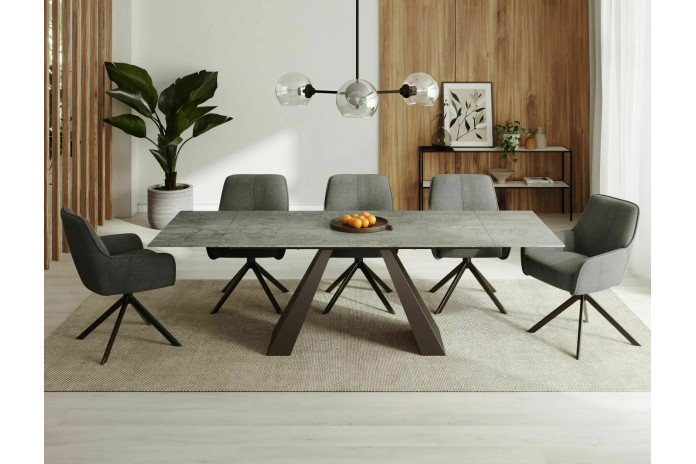 Table Céramique Extensible 160-240cm Salvadore - Gris Pierre | Mobili & Co