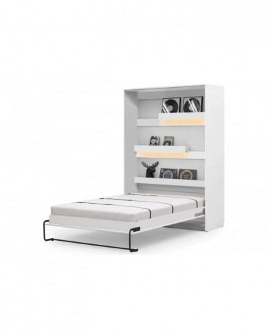 Lit escamotable vertical 160×200 cm blanc | Gain de place