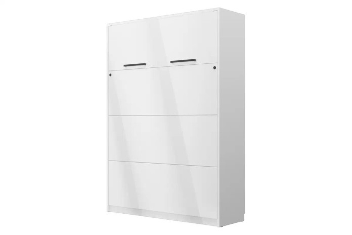 Lit escamotable vertical 160×200 cm blanc | Gain de place