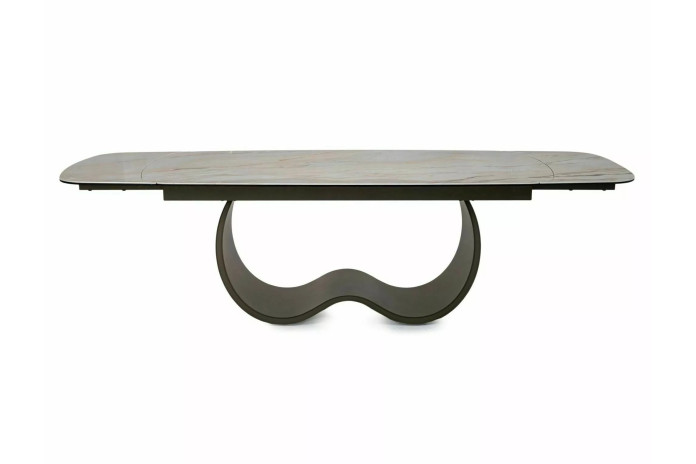 Table XXL Céramique Beige et Cuivre Casablanca 198-274cm | Mobili & Co