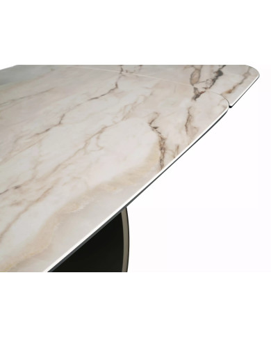 Table XXL Céramique Beige et Cuivre Casablanca 198-274cm | Mobili & Co