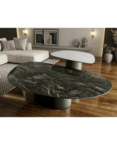 Table Basse Céramique Espagnole Noire et Cuivre Bello A | Mobili & Co