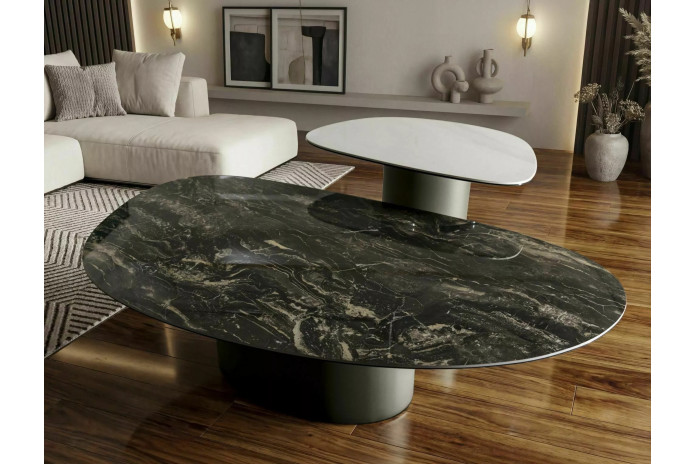 Table Basse Céramique Espagnole Noire et Cuivre Bello A | Mobili & Co