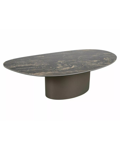 Table Basse Céramique Espagnole Noire et Cuivre Bello A | Mobili & Co