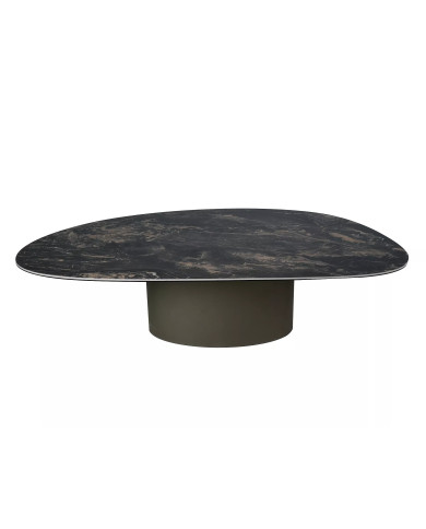Table Basse Céramique Espagnole Noire et Cuivre Bello A | Mobili & Co