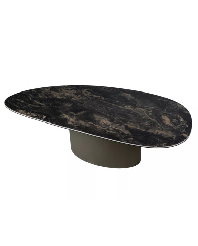 Table Basse Céramique Espagnole Noire et Cuivre Bello A | Mobili & Co