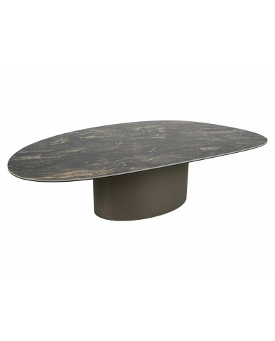 Table Basse Céramique Espagnole Noire et Cuivre Bello A | Mobili & Co