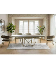 Table à Manger Extensible Céramique Travertin INFINITY 160-240 cm