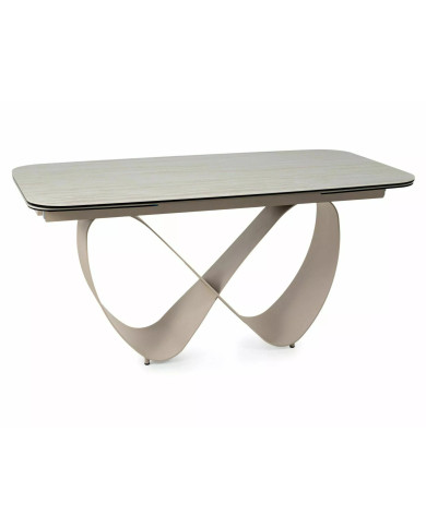 Table à Manger Extensible Céramique Travertin INFINITY 160-240 cm