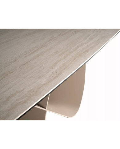 Table à Manger Extensible Céramique Travertin INFINITY 160-240 cm