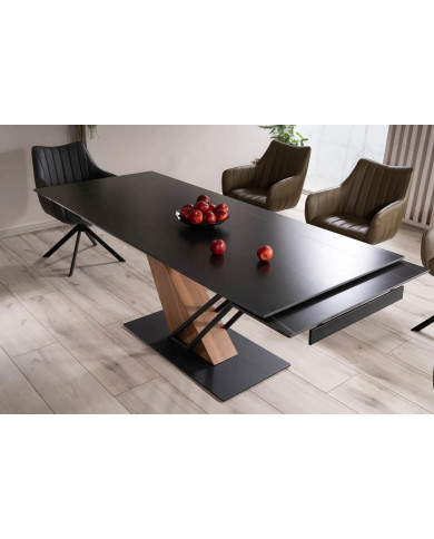 Pack Prestige : Table Céramique Extensible 160(220) x 90 cm GENESE + 6 Chaises ALAN pour 1€ de plus !