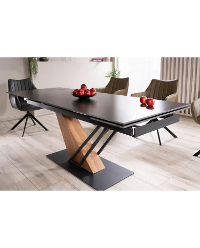 Pack Prestige : Table Céramique Extensible 160(220) x 90 cm GENESE + 6 Chaises ALAN pour 1€ de plus !