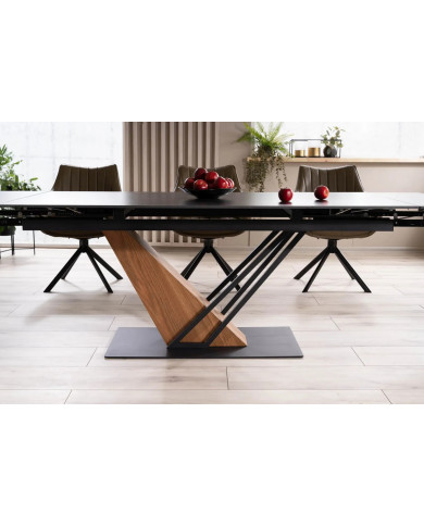 Pack Prestige : Table Céramique Extensible 160(220) x 90 cm GENESE + 6 Chaises ALAN pour 1€ de plus !