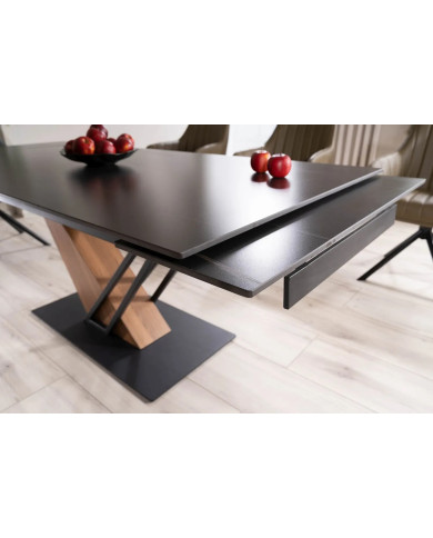 Pack Prestige : Table Céramique Extensible 160(220) x 90 cm GENESE + 6 Chaises ALAN pour 1€ de plus !
