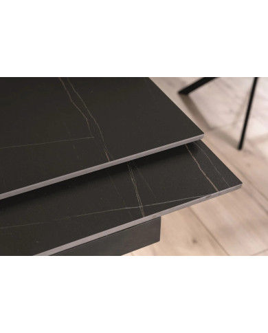 Pack Prestige : Table Céramique Extensible 160(220) x 90 cm GENESE + 6 Chaises ALAN pour 1€ de plus !