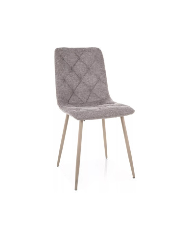 Chaise rembourrée en tissu avec pieds en métal cachemire Jerry