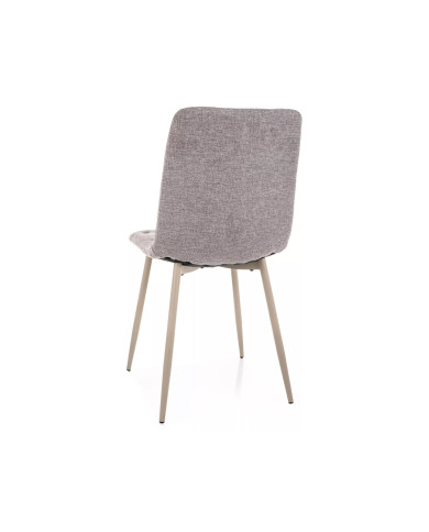 Chaise rembourrée en tissu avec pieds en métal cachemire Jerry