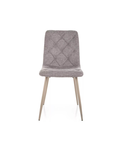 Chaise rembourrée en tissu avec pieds en métal cachemire Jerry