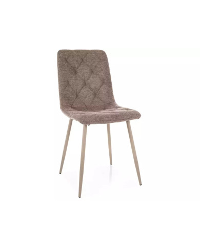 Chaise rembourrée en tissu avec pieds en métal cachemire Jerry