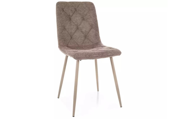 Chaise rembourrée en tissu avec pieds en métal cachemire Jerry