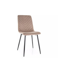 Chaise rembourrée en velours avec pieds en métal Daren