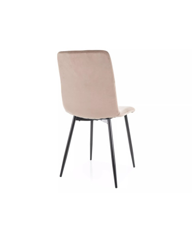 Chaise rembourrée en velours avec pieds en métal Daren