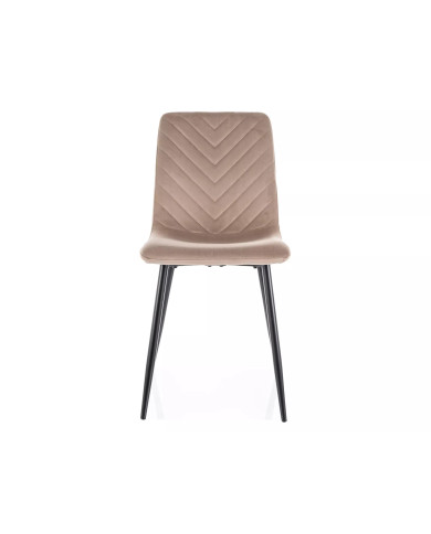 Chaise rembourrée en velours avec pieds en métal Daren