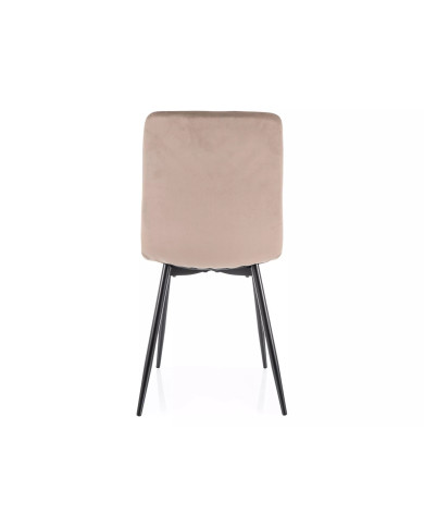 Chaise rembourrée en velours avec pieds en métal Daren