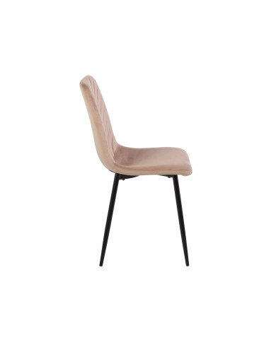 Chaise rembourrée en velours avec pieds en métal Daren
