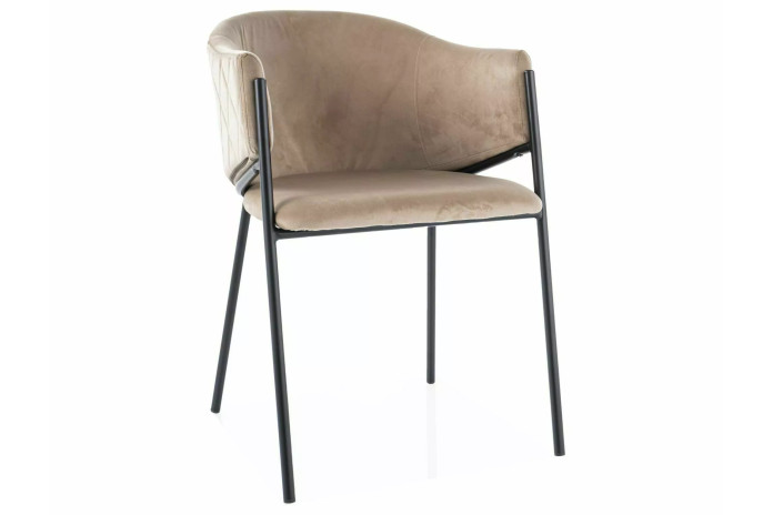 Chaise rembourrée en velours avec pieds métal or Orbe II