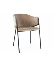 Chaise rembourrée en velours avec pieds métal or Orbe II